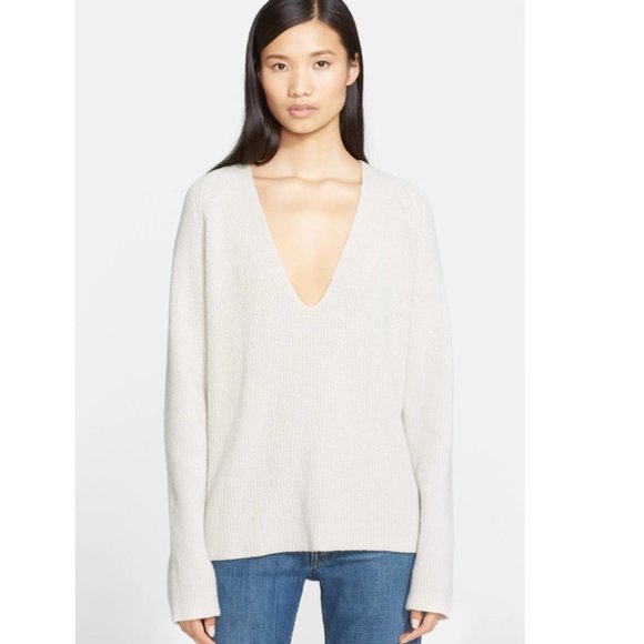 Helmut Lang Sweaters - HELMUT LANG Cashmere & Wool Blend V-Neck Sweater Size M